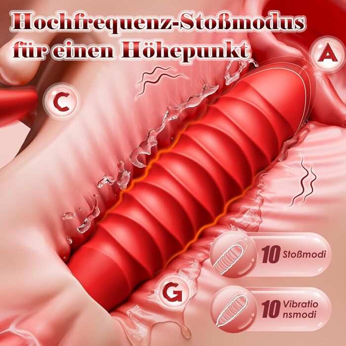 Вібрація для жінок, вібратор-фалоімітатор, секс-іграшка для жінок та пар з 10 функціями штовхання, 10 наборів вібраційних секс-іграшок для облизування язика для жінок, вібратор для клітора та анального сексу, секс-іграшки