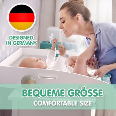 Накладка на пеленальний столик CADANI ILA Регульована універсальна накладка на пеленальний столик, сумісна з комодами IKEA Malm, Hemnes та Nordli 777612 см, Біла із захистом від перекидання та надійним кріпленням для пеленальних столиків