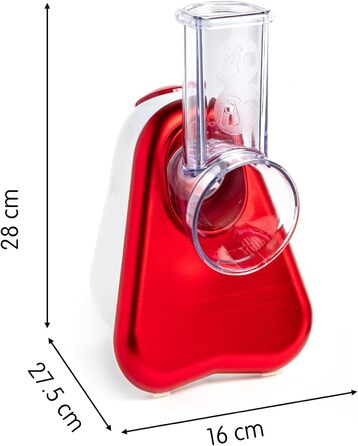 Електричний подрібнювач Ломтерізка для овочів Ломтерізка для овочів 5 насадок вкл. тертку 200 Вт Металево-червоний / білий одинарн