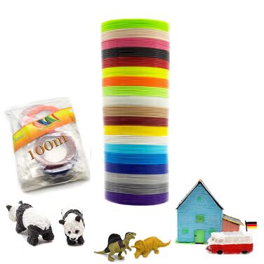 Ручки KreativKids filament PLA 1,75 мм. 100 м, 20 кольорів, кожна довжиною 5 метрів 3D ручка., 3D