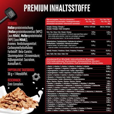 Сироватковий протеїновий порошок German Elite Nutrition, 1000 г, Злаки з корицею