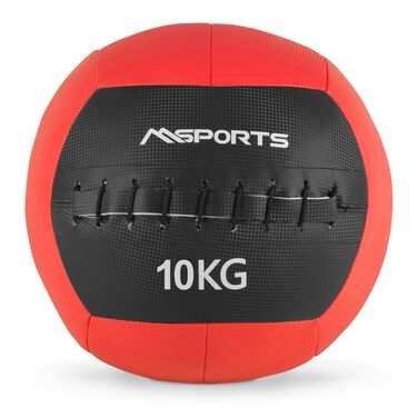 Медичний м&39яч MSPORTS Wall-Ball преміум-класу 2-10 кг 10 кг - червоний