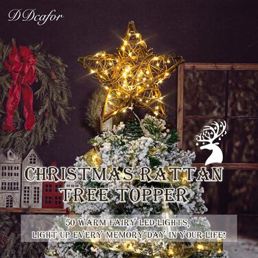 Верхівка для ялинки з натурального ротанга DDcafor