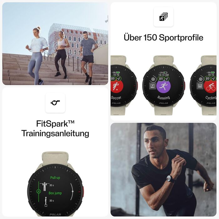 Годинник для бігу - дуже швидкий процесор - надлегкий - яскравий дисплей - зручні кнопки - персоналізована програма тренувань та функції відновлення - пульсометр - керування музикою Cloud White Pacer