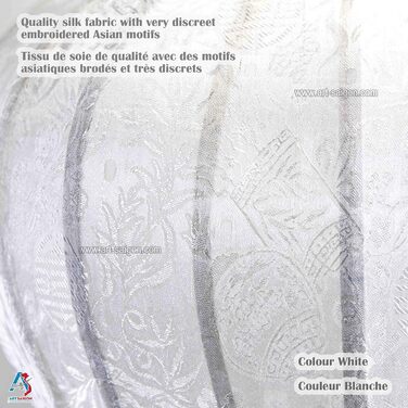 Азіатський ліхтар з білого шовку, R Ø 33 см Люстра традиційна Хойан з тканини, бамбука і дерева Прикраса та ремесла з В'єтнаму (R20-B)