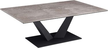 Журнальний столик Stella Trading Gisele з керамічною поверхнею та металевим каркасом, антрацит - високоякісний диванний столик для вашої вітальні - 120 x 40 x 80 см (Ш/В/Г)