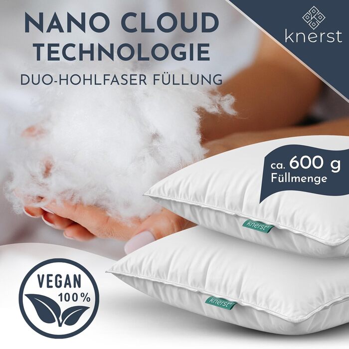 Подушка KNERST 40x80 см Зроблено в Німеччині - Подушка 40 x 80 від болю та напруги в шиї - Подушка для здорового та спокійного сну - Oeko-Tex - Подушка - Подушка - Подушка для сну 40x80 см