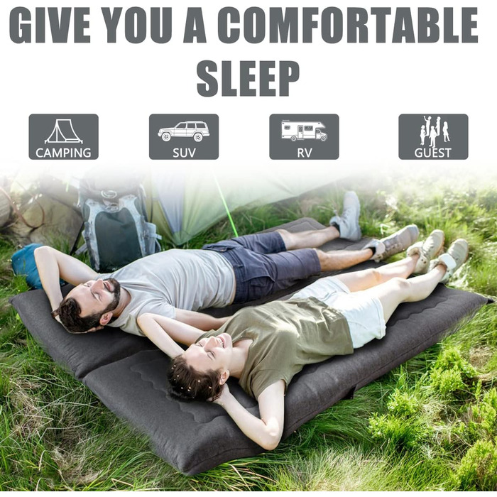 Портативний складаний матрац-футон MAXYOYO, гіпоалергенна тканина та матрац з ефектом пам&39яті з ручкою та блискавкою для гостьових караванів, критий кемпінг (вугільний, 90x190 см) темно-сірий 90 x 190 см