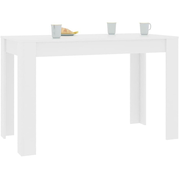 Обідній стіл, мінімалістичний стиль, обідній стіл, кухонний стіл, обідній стіл, їдальня, кухня, білий, 120x60x76 см, дерев&39яний композит