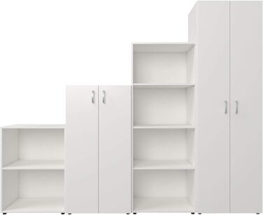 Полиця mbelando, книжкова шафа, окремостояча полиця, дерев&39яна полиця, бічна полиця, офісна полиця Trio 5&39 White White 5 відділень