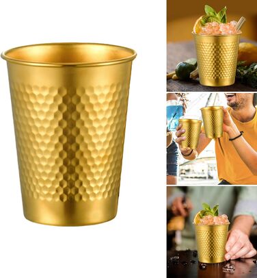 Набір з 4 шт. абельованих кавових кухлів з нержавіючої сталі, металевих склянок для пиття, стаканчиків для молока, посуду для кемпінгу та подорожей, портативних металевих стаканчиків