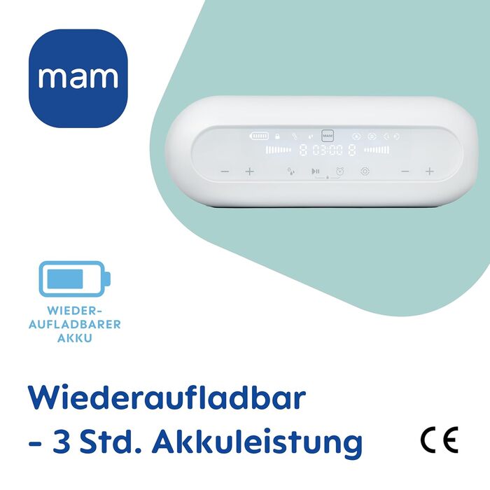 Подвійний молоковідсмоктувач MAM 2в1, гнучке використання як ручний молоковідсмоктувач або електричний молоковідсмоктувач, а також