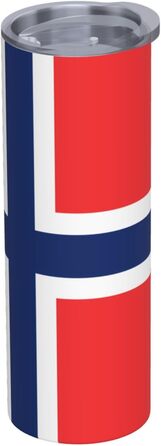 Кухоль з прямою трубочкою, дизайн норвезький прапор, друкований, дорожній кухоль, підходить для кемпінгу, офісу та дому, 590 мл