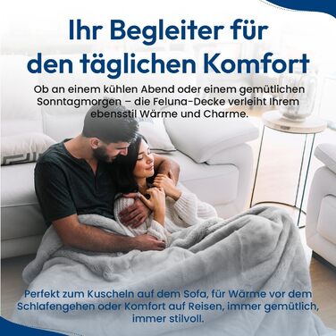 Ковдра, покривало, плед Feluna XXL з мікрофібри та флісу з ефектом кашеміру, 220 x 200 см - сіра