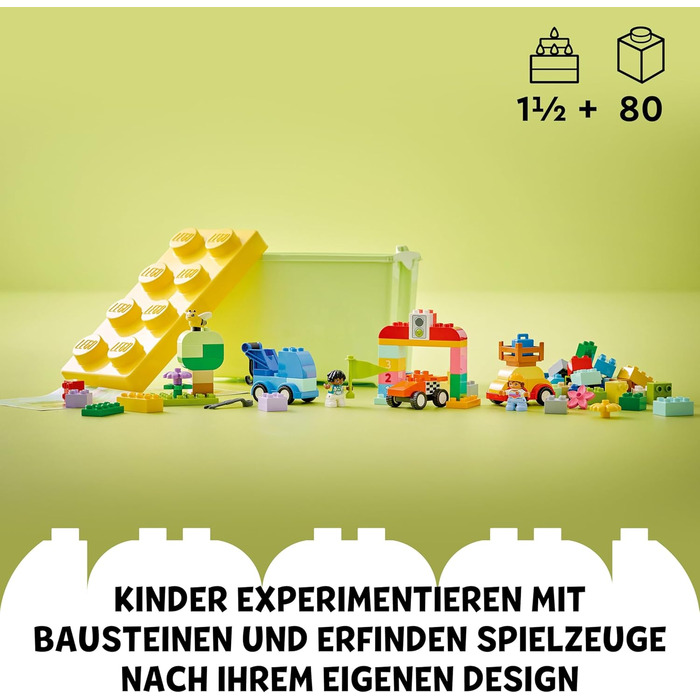 Конструктор LEGO DUPLO Classic 10439, Кам'яна коробка Машини та Вантажівки, 80 деталей