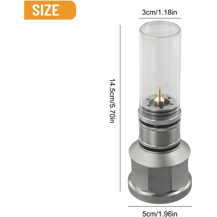 Регульований газовий ліхтар для вулиці з ізобутановим паливом, кемпінгові свічки, ліхтар з подовжувальною штангою для порожнього бака для риболовлі, походів, альпінізму (газовий ліхтар з баком)