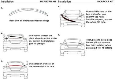 Заднє крило-спойлер автомобіля з ABS пластику для VW Scirocco 2008-2017 / MK3/3.5 R, заднє крило заднього крила Racing Lip Decoration