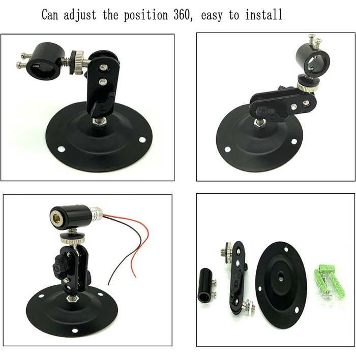Кронштейн для позиціонування лазера Кронштейн для лазерного модуля Тримач лазера Кронштейн для позиціонування лазера з регулюванням на 360 градусів Кронштейн для лазерних модулів (12 мм) (10 шт.)