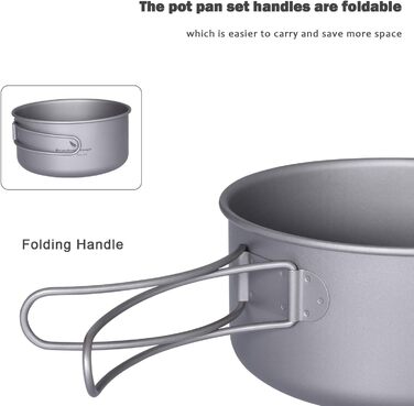 Л/1,95 л/2,9 л Кемпінговий підвісний горщик Каструля для супу з кришкою Відкритий посуд Легкий чайник Чаша для походів Кухонне нач