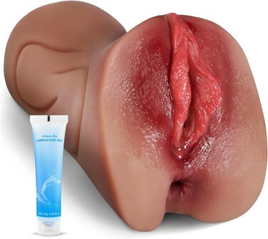 Мастурбатор DVG 2-в-1, з подвійним каналом, вагінальний і анальний, 5D текстура