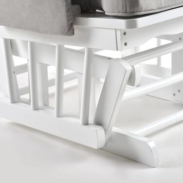 Крісло-гойдалка з підніжкою - Регульована спинка, крісло для годування та крісло для телевізора, функція крісла для годування, ідеально підходить для будь-якої вітальні, крісло з натурального дерева сіро-білого кольору, крісло для читання з функцією відки