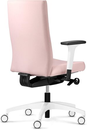 Ергономічне офісне крісло, зроблене в Німеччині Зручна спинка з регулюванням висоти Індивідуально регульована глибина сидіння (світло-рожевий)