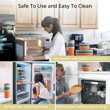 Набір посуду Anbte на 18 предметів, небиткий пластиковий посуд для 6 осіб. Ідеальний для кемпінгу, пікніків та саду. Легкий, багаторазовий посуд у 6 кольорах.