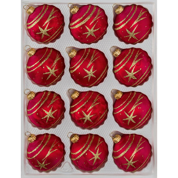 Набір зі скляних різдвяних кульок із 12 предметів Christbaumkugeln-24.de