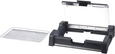 Електричний гриль Rosenstein & Shne Настільний гриль зі скляною кришкою, пластина для гриля з керамічним покриттям, 1 650 Вт (елек