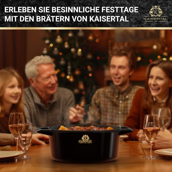 Чавунна каструля KAISERTAL - емальована каструля 26 см з кришкою 4,8 л та чавунна каструля 1,8 л - чавунна жаровня з кришкою індук