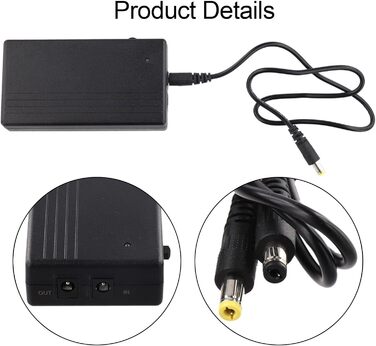 Джерело безперебійного живлення (UPS) 12V 2A 22.2W з акумулятором та захистом від перевантаження для камер, роутерів, систем відеоспостереження (CCTV), сигналізації та систем контролю доступу