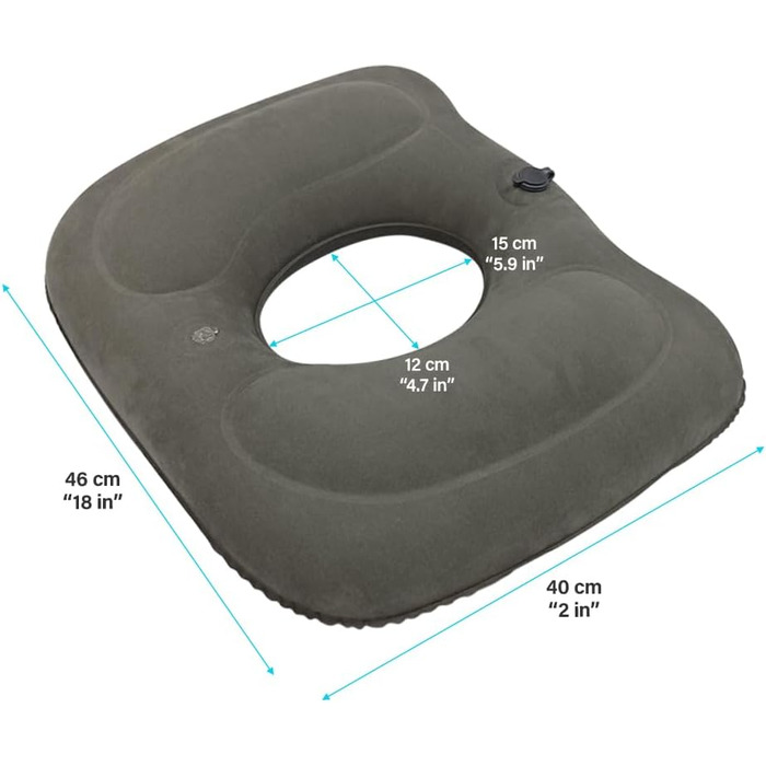 Ортопедична подушка для сидіння Fivtsme, Надувна подушка для сидіння ортопедична, Геморойна подушка з насосом, Надувна подушка, При геморої, Біль у куприку, Післяпологовий, Радикуліт