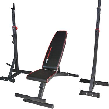 Регульована силова лава TrainHard преміум-класу зі стійкою для штанги, підставкою для штанги, включає штангу, гантелі та комплект обважнювачів (60 кг - 100 кг)