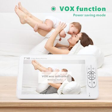 Камера радіоняні Matosio, відеоняня, великий РК-екран 7 дюймів HD, дитяча камера 355 PTZ, нічне бачення, функція VOX, акумулятор 4