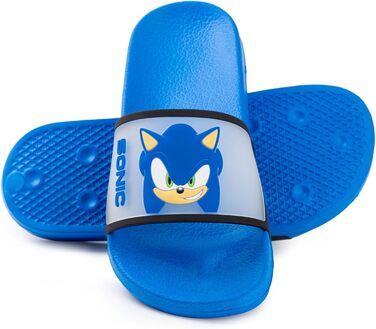 Дитячі сині шльопанці Sonic The Hedgehog Повсякденне взуття з Соніком та Шедоу Мультяшні обличчя персонажів без рукавів Зручні літні сандалі Повсякденні аксесуари для хлопчиків 33 EU