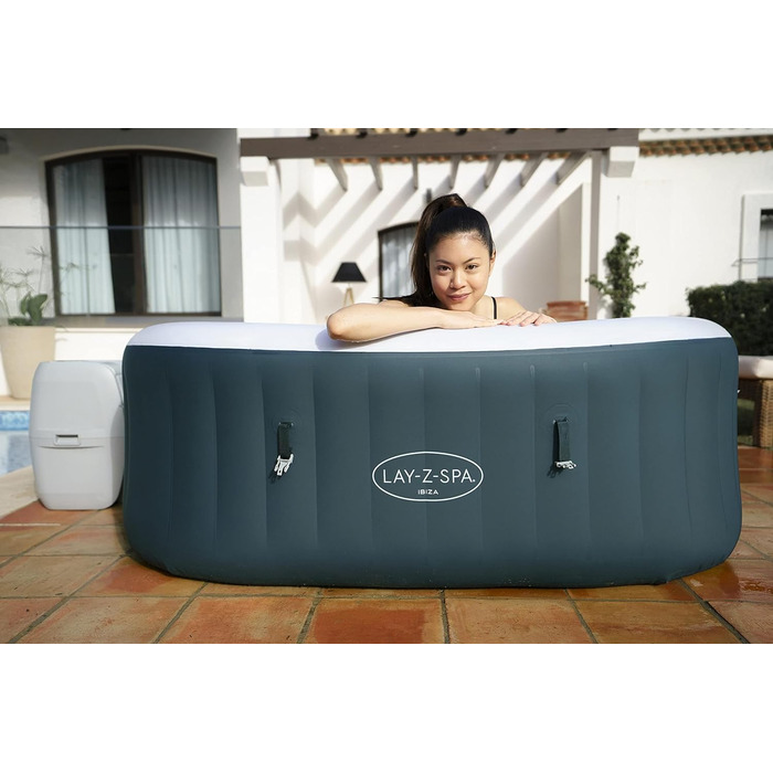 Гідромасажна ванна Bestway LAY-Z-SPA Ibiza AirJet, 180 x 180 x 66 см, 4-6 осіб, кутова, бензиново-блакитна одномісна
