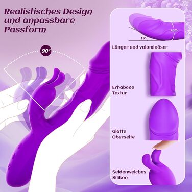 Rabbit-вібратор Gobeken, фіолетовий, 3в1, 10 режимів