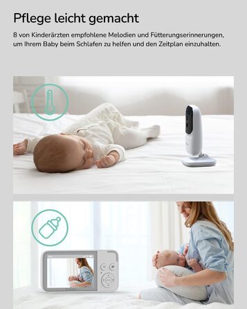 Монітор Dr.Care NeoView з камерою, екран 3,5 дюйма, відеоняня, 2-сторонній аудіо, циклічний запис, нічне бачення, VOX, датчик темп