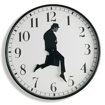 Настінний годинник TANKRIN Ministry of Silly Walks оригінальний декор для спальні, кухні та вітальні, креативний подарунок (чорний)