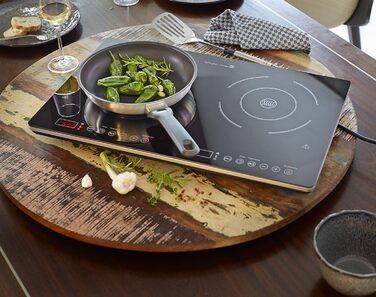 Подвійна індукційна варильна поверхня Tarrington House DIC3440ABS, з LED дисплеєм, 3400 Вт, 60 x 38 x 4.4 см, чорна