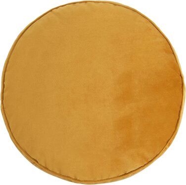 Табурет Icon Milano, жовтий, пухнаста оксамитова тканина, оксамитова крісло-мішок, пуф з наповнювачем, пуф для ніг для вітальні, декор для вітальні жовтий 55Г x 55Ш x 35В см