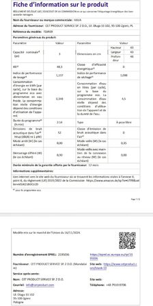 Настільна посудомийна машина з 8 програмами, блокуванням від дітей і відкладеним стартом