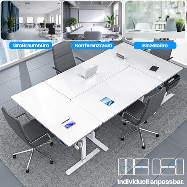 Електричний стіл KESSER з регулюванням висоти 100 см x 60 см Ергономічний стіл для роботи сидячи та стоячи 3-функціональне керування з пам&39яттю Включає коліщатка з поворотом на 360 та порт заряджання USB Комп&39ютерний стіл для домашнього офісу 100 x 60