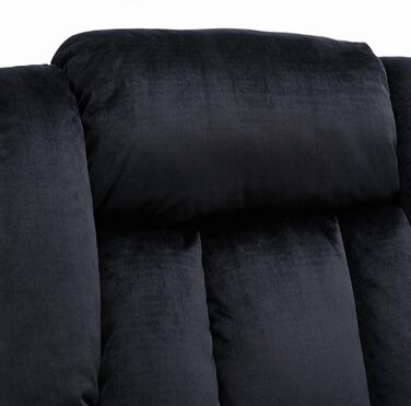 Ручне поворотне крісло-реклайнер для дорослих з регульованою спинкою та підставкою для ніг, крісло-шезлонг на 360 для вітальні, м&39яка тканина, ергономічне, чорний колір