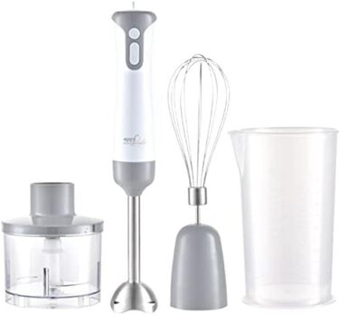 Ручний блендер, знімна сталева основа, блендер з 2 швидкостями, сталеві леза, подрібнювач 500 мл, віночок, мірний стакан, 400 Вт