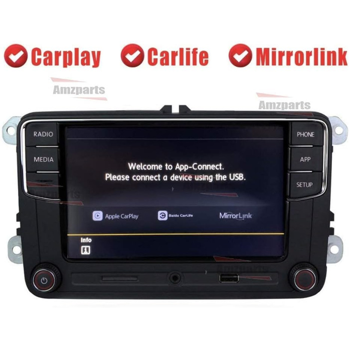 Автомобільна магнітола Amzparts RCD330 RCD330g Plus 16,5 см MIB для V-W Tiguan Golf 5 6 Ameo MK5 MK6 Passat Vento Touran