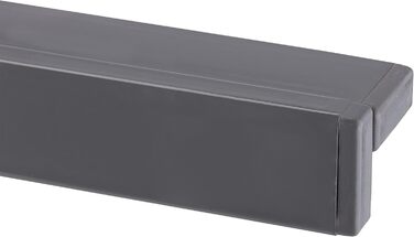 Садовий стіл Relaxdays, HBT 74 x 78 x 78 см, балконний стіл, імітація дерева, пластик, сталь, квадратний стіл для патіо, сірий