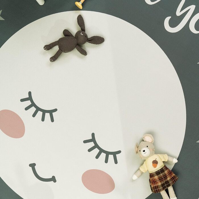 Дитячий килим Paco Home, килим для дитячої кімнати з мотивами зірки, місяця та клітинки, розмір 80x150 см, колір сірий 2