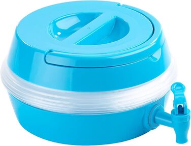 Контейнер для води PEARL складна бочка, кран, підставка, 7,5 літрів, синій/прозорий (каністра диспенсера для води, складна каністра для питної води, лід)