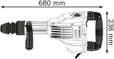 Ударний відбійний молоток GSH 11 VC (потужність 1700 Вт, з патроном SDS-max, 400 мм, вкл. загострене зубило, кейс) Basic